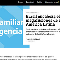 Brasil encabeza el rnking de megafusiones de empresas en Amrica Latina